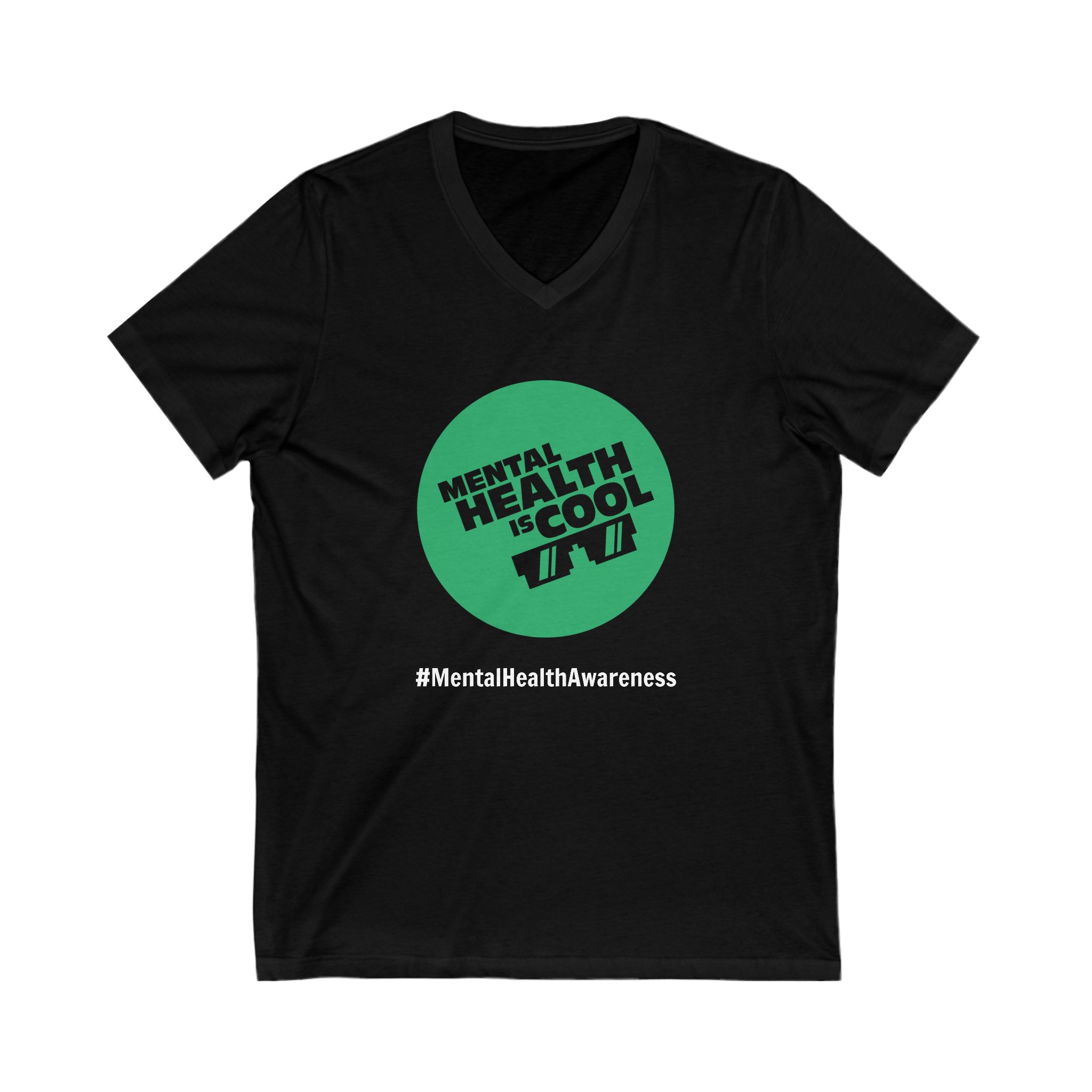 Mental Health Awareness Unisex Jersey Short Sleeve V-Neck Tee - Image 3